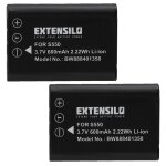 Extensilo 2x batteries compatible avec pentax optio l50, m50, m60, s1, v20, w60, w80 appareil photo, ...