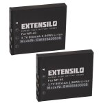 Extensilo 2x batteries compatible avec pentax optio x, svi, t10, t20, w10, w20, wp, wpi appareil photo, ...