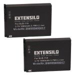 Extensilo 2x batteries compatible avec samsung digimax wb1000, wb2000, wb5000, wb5500 appareil photo, ...