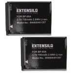 Extensilo 2x batterie compatible avec samsung st200, wb210, st200f, pl210, sh100 appareil photo (750mah, ...