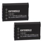 Extensilo 2x batteries compatible avec sony cybershot dsc - rx100 vii, dsc - rx1r, dsc - rx1r ii appareil ...