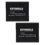 Extensilo 2x batteries compatible avec sony cybershot dsc - tx10, dsc - tx100, dsc - t99, dsc - tf1 appareil ...