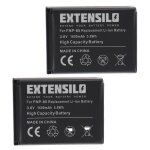 Extensilo 2x batteries compatible avec toshiba camileo x400, x200, z100, x416 hd, x416hd appareil photo, ...