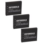 Extensilo 3x batterie compatible avec pentax optio l20, a40, a30, e85, e75, m85, s5i, s4i, s4, s, a20, ...