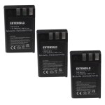 Extensilo 3x batteries compatible avec nikon d40 slr, d40x dslr, d60 dslr, d3000, d5000 appareil photo, ...