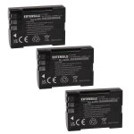 Extensilo 3x batteries compatible avec olympus e - 1, e - 3, e - 30, e - 300, e - 330, e - 500, e - 510 ...