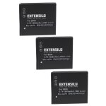 Extensilo 3x batterie compatible avec panasonic lumix dmc - fs3, dmc - fs20, dmc - fs5, dmc - fx33, dmc ...