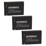 Extensilo 3x batteries compatible avec samsung digimax wb1000, wb2000, wb5000, wb5500 appareil photo, ...