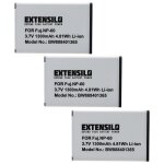 Extensilo 3x batterie compatible avec toshiba camileo p20, p10 px1488k, p30 px1497k, p30 appareil photo, ...