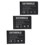 Extensilo 3x batteries compatible avec toshiba camileo x400, x200, z100, x416 hd, x416hd appareil photo, ...