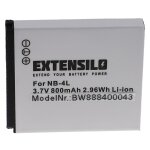 Extensilo batterie compatible avec canon digital ixus 80 is, 82, 60, 65, 70, 75, i7, i zoom appareil ...