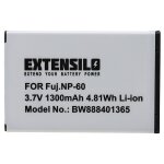 Extensilo batterie compatible avec sanyo vpc - hd100 appareil photo (1300mah, 3, 7v, li - ion)