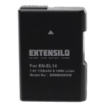 Extensilo batterie compatible avec nikon dslr d5100, d5200, d5300 appareil photo, reflex numrique (1100mah, ...