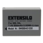 Extensilo batterie remplacement pour canon nb - 10l pour appareil photo, reflex numrique (800mah, 7, ...