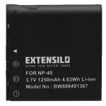 Extensilo batterie remplacement pour casio np - 40 pour appareil photo, reflex numrique (1250mah, 3, ...