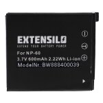Extensilo batterie remplacement pour casio np - 60 pour appareil photo, reflex numrique (600mah, 3, ...