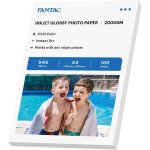 Fantac lot de 100 feuilles de papier photo brillant pour imprimante jet d'encre 210mmx297mm 200 g / m ... Fantac lot de 100 feuilles de papier photo brillant pour imprimante jet d'encre 210mmx297mm 200 g / m ...
