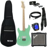Fazley custom series hot rod v2 ftd182 surf green lh pack d�butant guitare electrique