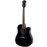 Fazley fe118cbk guitare folk electro - acoustique (noir)