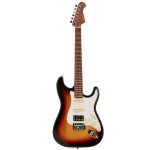 Fazley sunset series dawn hss 3 - color sunburst guitare electrique avec housse