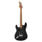 Fazley sunset series dawn hss guitare electrique gaucher - obsidian black - corps tilleul - manche erable ...