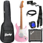 Fazley sunset series dawn hss shell pink pack d�butant guitare electrique