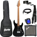 Fazley sunset series sand shark black pack d�butant guitare electrique