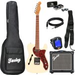 Fazley sunset series tortoise olympic white pack d�butant guitare electrique