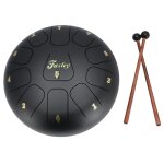 Fazley td10 tongue drum en do majeur noir, 10 pouces