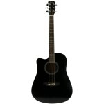 Fazley w40 - bk lh guitare acoustique folk pour gaucher