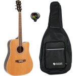 Fazley w40 - nt guitare acoustique folk natural + housse + accordeur