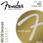 Fender 70cl custom light 11 - 52 cordes pour guitare folk Fender 70cl custom light 11 - 52 cordes pour guitare folk