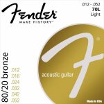 Fender 70l light cordes guitare folk acoustique 12 - 52