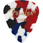 Fender - m�diators 351 shape confetti thin - pack de 12 m�diators guitare