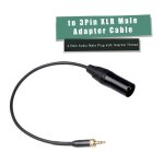 Fiche mle audio 3. 5mm avec filetage interne  3 broches xlr mle, cble adaptateur pour microphones ...