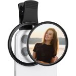 Filtre 67mm black - mist 1 / 8 diffusion et clip pince compatible avec iphone 17 / 16 / 15 t�l�phone ...