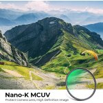 Filtre d'objectif d'appareil photo filtre uv - protection de l'objectif transparent + noir 67 mm