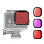 Filtre de plonge tanche pour gopro hero 11 / 10 / 9 rouge