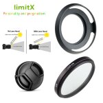 Filtre uv 37mm + pare - soleil en métal + capuchon pour appareil photo olympus, pour appareil photo amd ... Filtre uv 37mm + pare - soleil en métal + capuchon pour appareil photo olympus, pour appareil photo amd ...