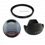 Filtre uv en verre 58mm + pare - soleil + kit de capuchon d'objectif, pour canon nikon pentax olympus ... Filtre uv en verre 58mm + pare - soleil + kit de capuchon d'objectif, pour canon nikon pentax olympus ...