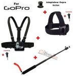 Fixation harnais + t�te + perche 51cm + tripod pour cam�ra gopro