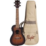 Flight gemstone series duc380 ceq amber ukul�l� electro - acoustique concert avec housse