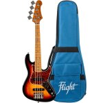 Flight rock series mini jb bass sunburst basse electrique compacte avec housse Flight rock series mini jb bass sunburst basse electrique compacte avec housse