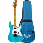 Flight rock series pathfinder baritone ocean blue ukulélé electrique solid body avec housse Flight rock series pathfinder baritone ocean blue ukulélé electrique solid body avec housse