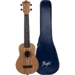 Flight travel series tusl50 walnut salamander concert scale ukulélé soprano avec housse Flight travel series tusl50 walnut salamander concert scale ukulélé soprano avec housse