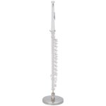 Fl�te miniature en cuivre avec support mini instrument de musique mod�le accessoire cadeau (argent)