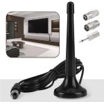 Fm / dab indoor radio antenna with magnetic base - high fidelity reception, 3m extension cable, ideal ...