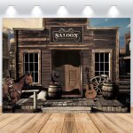 Fond de cowboy occidental 2. 2x1. 5 m fond photo de rodo de cheval de salon de grange en bois du far ...