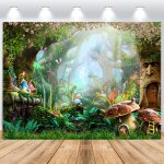 Fond de forêt 1. 5x1 m fond photos de maison de champignons de forêt verte du pays des de conte de fées, ... Fond de forêt 1. 5x1 m fond photos de maison de champignons de forêt verte du pays des de conte de fées, ...