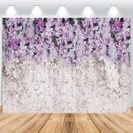 Fond de mur de fleurs 1. 8x1. 2 m fond photo de fleurs blanches violettes romantiques, fond bote photo ...